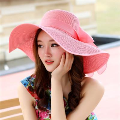 Beach hat shade summer straw hat big edge hat children foldable sun hat travel seaside versatile vacation