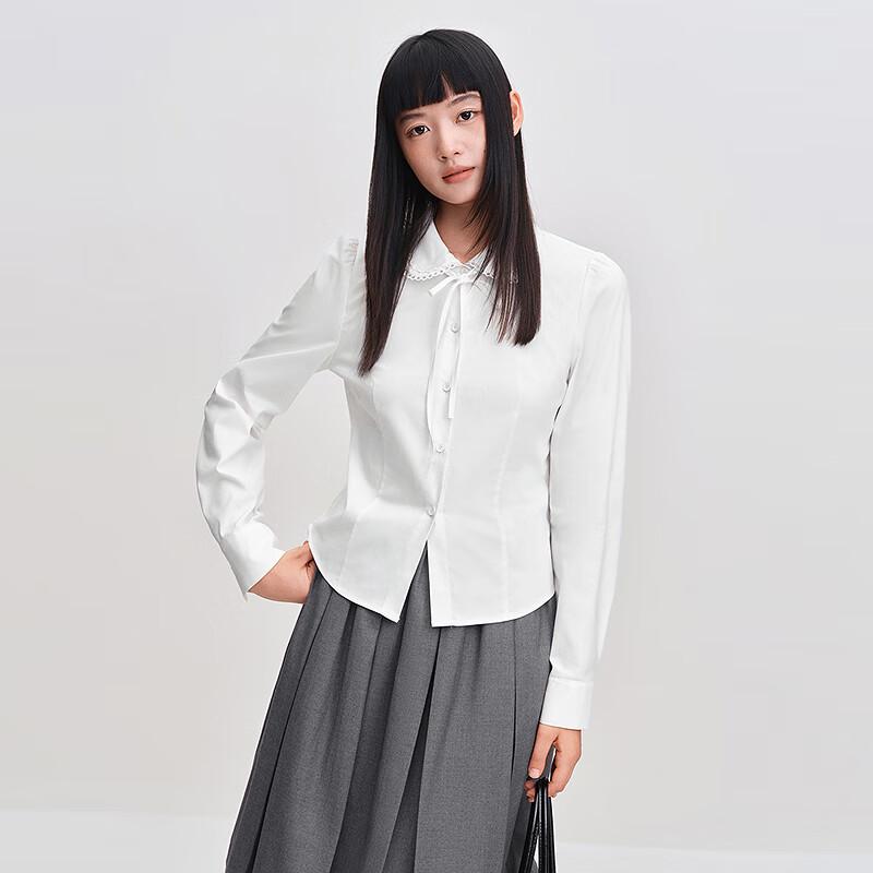 LEDING Women s Long Sleeve Doll Collar Shirt S