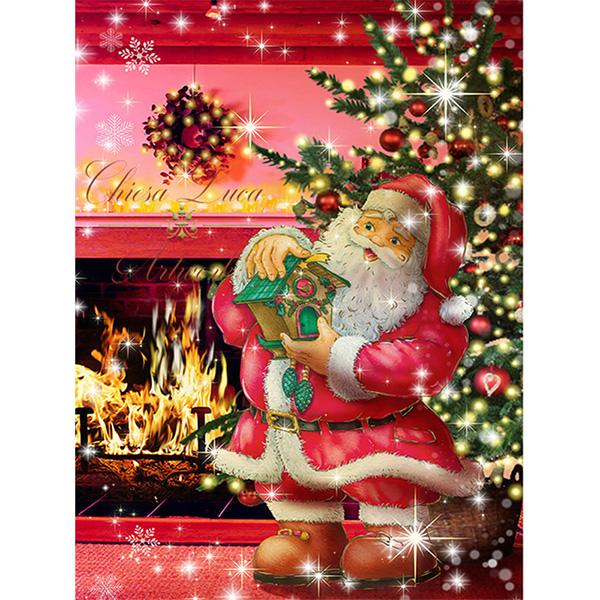 

5D алмазная живопись мультфильм Санта-Клаус Diy Алмазная вышивка Рождественский пейзаж вышивка крестиком мозаика со стразами Рождественский подарок Full Round 20x30CM