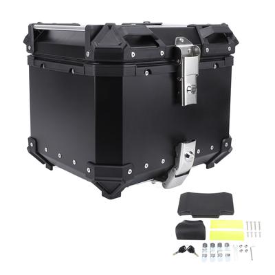 36L Motorcycle Top Case Aluminum Alloy Water Resistant Motorcycle Trunk Luggage Box with Security Lock for Helmet