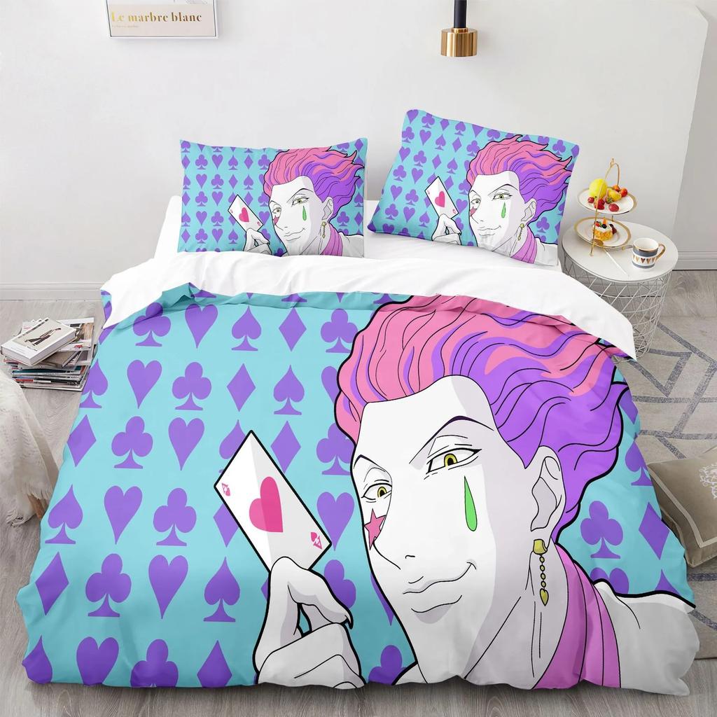 Children's Bed Linen Hunter×Hunter Bed Linen Set featuring Pilowcase,3D Anime Carton Print Children's Beding Set