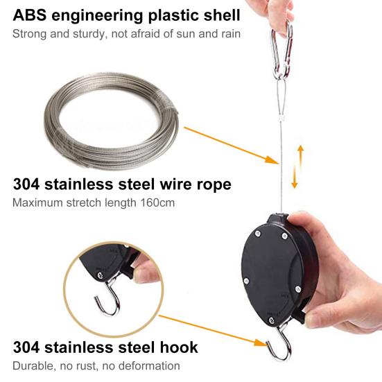 3 Pcs Retractable Plant Hanger Heavy Duty Plant Pulley Easy