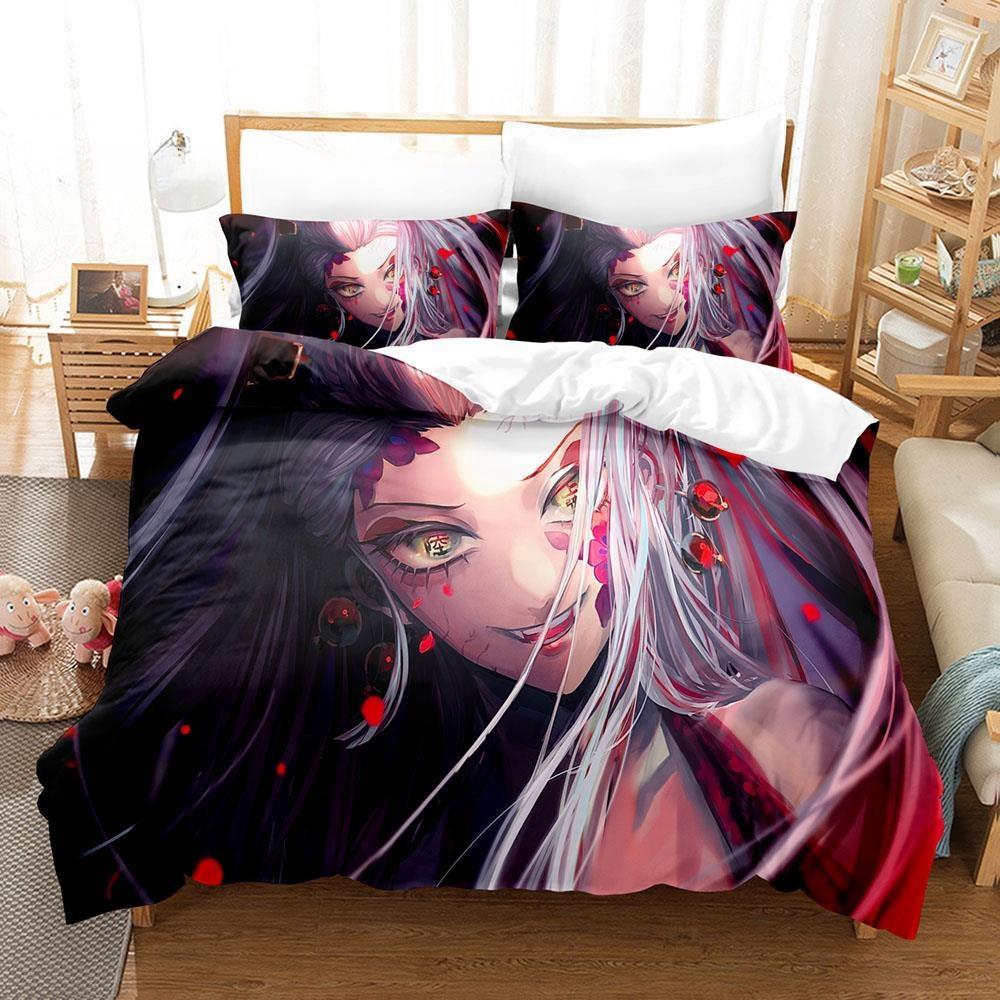 Fashion Anime Demon Slayer Bedding Collection Single Twin Full Queen King Size Bed Collection Adult Kid Bedroom Duvet Cover Collection Home Textiles