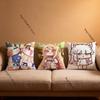 Cute Game T-Trickcal Anime Pillow Case Anti-Dustmite Pillowcase Invisible Zipper Silky Short Plush Sofa Cushion Cover