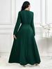 Elegant 2025 Autumn/Winter Solid Color Slim-Fit Evening Gown - Fashionable, Comfortable Long Dress