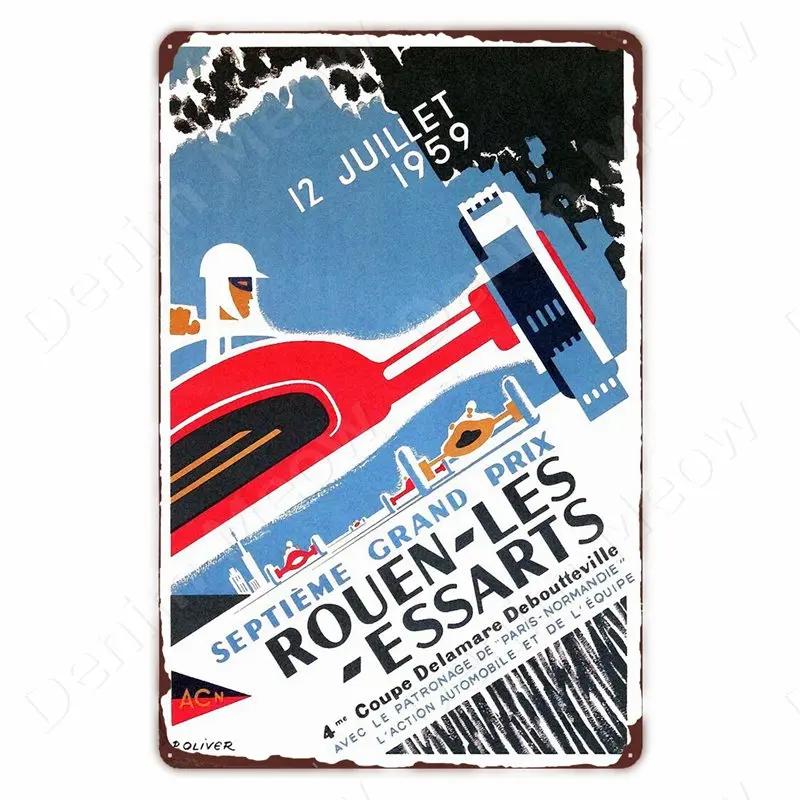 Monaco Grand Prix Vintage Metal Sign, Car Racing Tin Plaque, Motorcycle Retro Poster For Bar, Man Cave, Home, Autos Wall Decor
