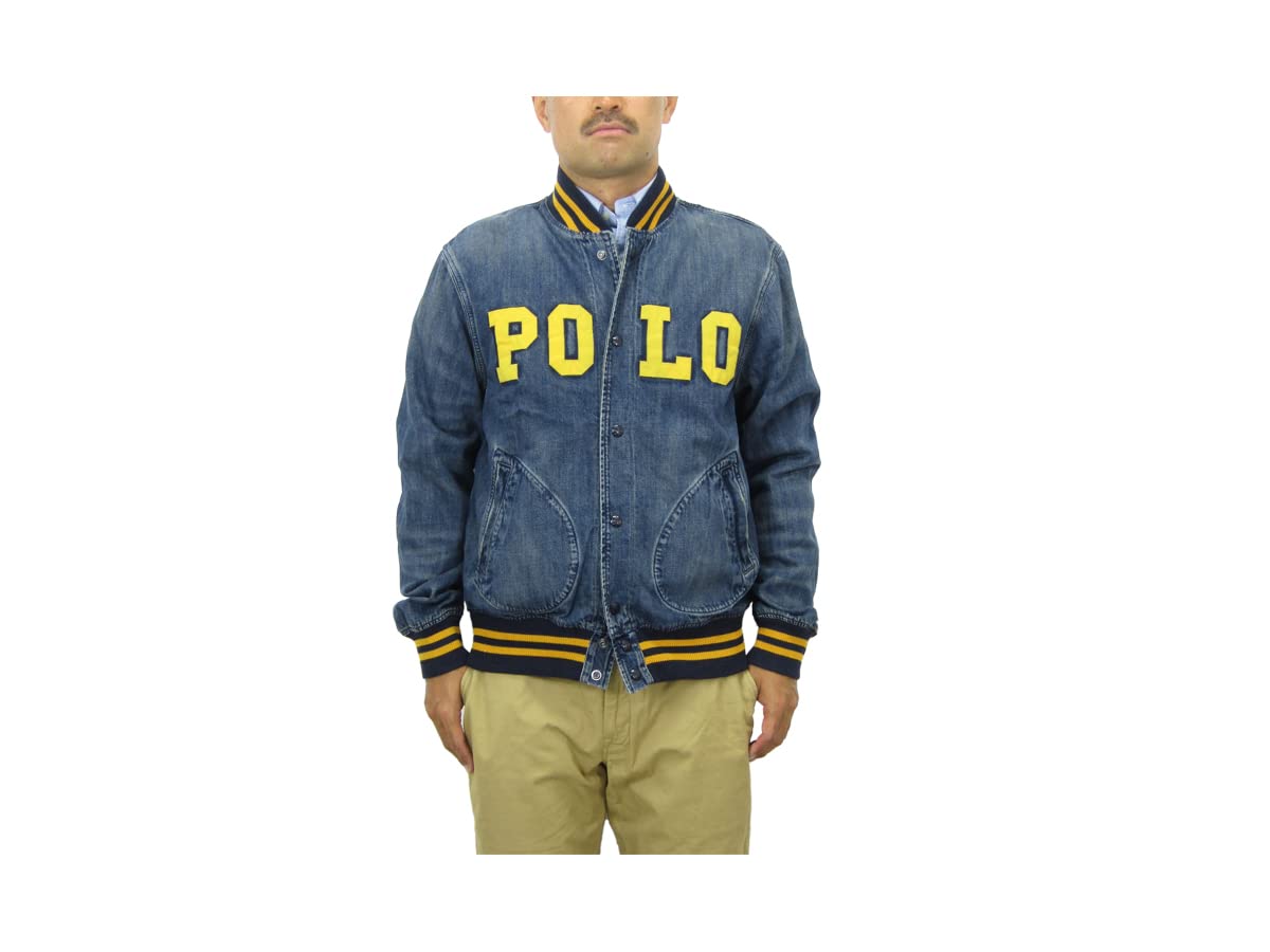 

POLO RALPH LAUREN Denim Stadium Size 0101941 Men s Jacket, M, Blue, синий