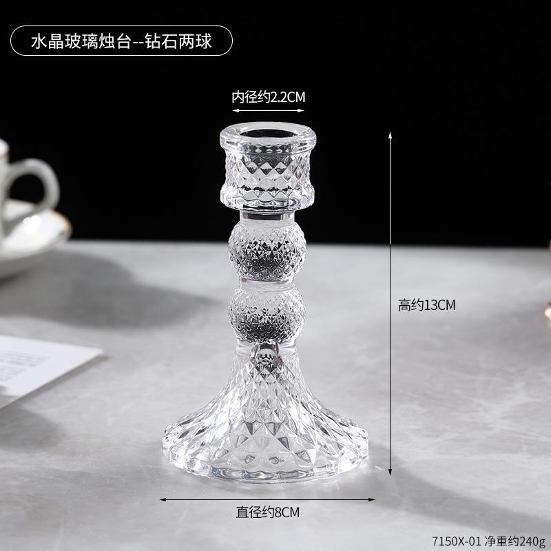 Nordic Simple Crystal Glass Candlesticks Are for Table Weddings Light Luxury Romantic Atmosphere Decorations Photo Props