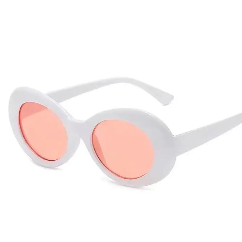 New Retro Korean Round Frame Sunglasses Fashion Elliptical Frame Glasses Trendy Men'S And Women'S Sunglasses