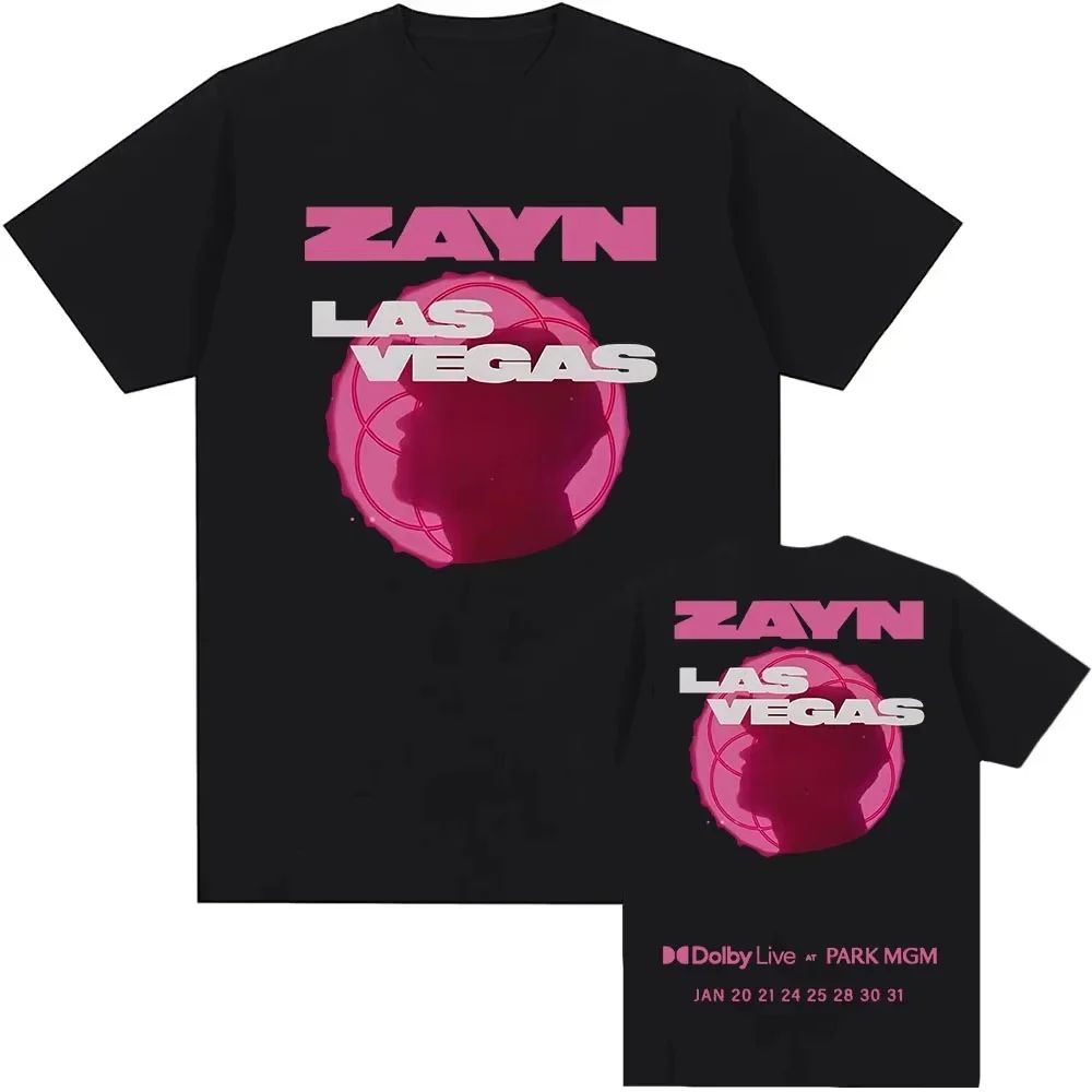 

Y2k Hip Pop T Shirts Zayn Malik Las Vegas Tour 2026 Tshirt Print Cotton Short Sleeve Sports Casual Loose Tshirts Unisex S