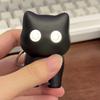 Interesting Black Cat Night Light Luminous Sound Keychain Creative Pendant Cat School Bag Pendant Car Keychain
