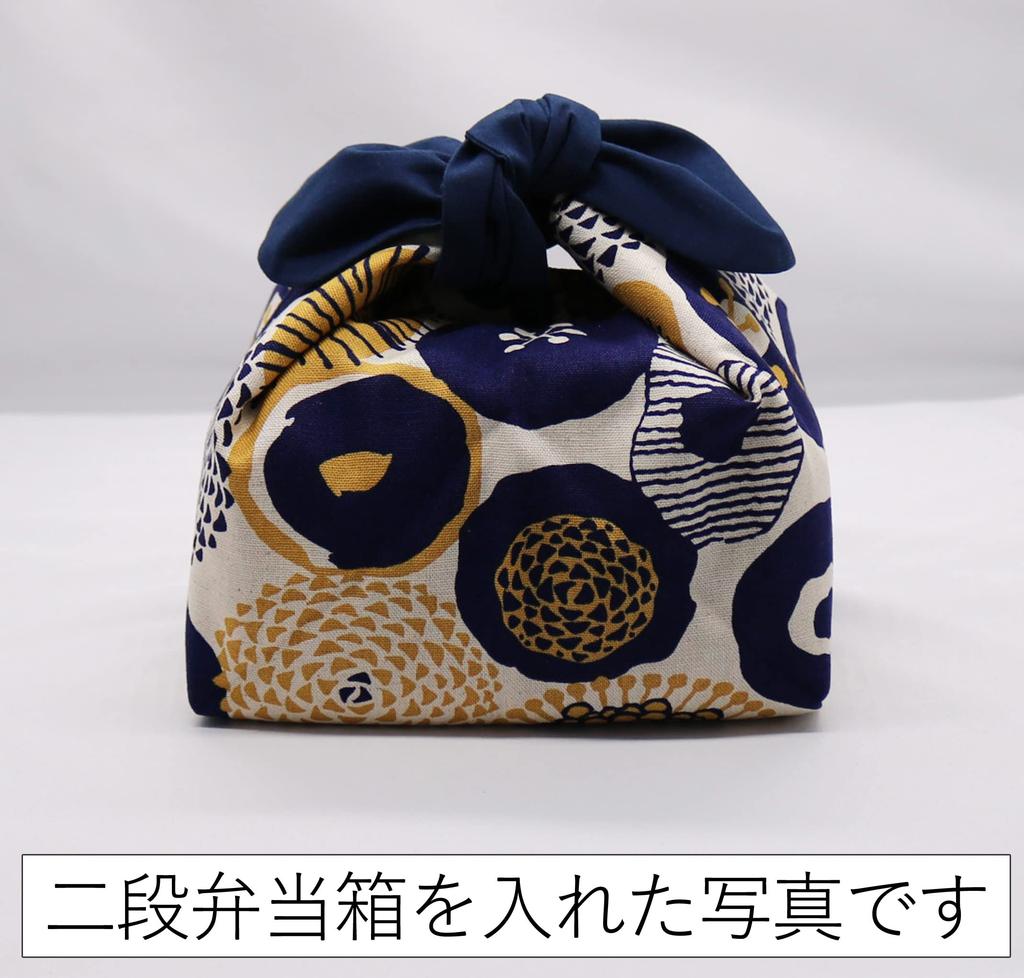 Insulated Lunch No Azuma Bag with Nordic Style Bag, Drawstring, Tie-On Type, Ribbon, (Round Flower)