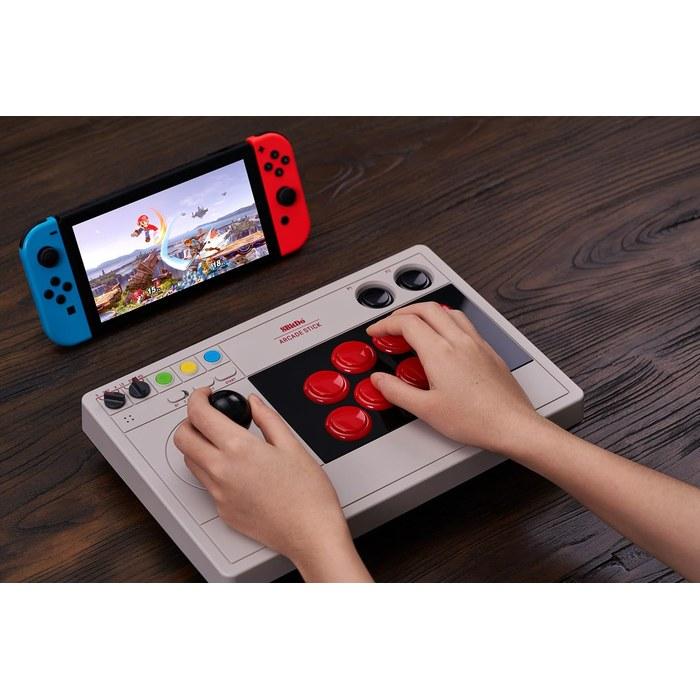 8Bitdo Bluetooth Arcade Stick for Switch & Windows (White/Red/Black)