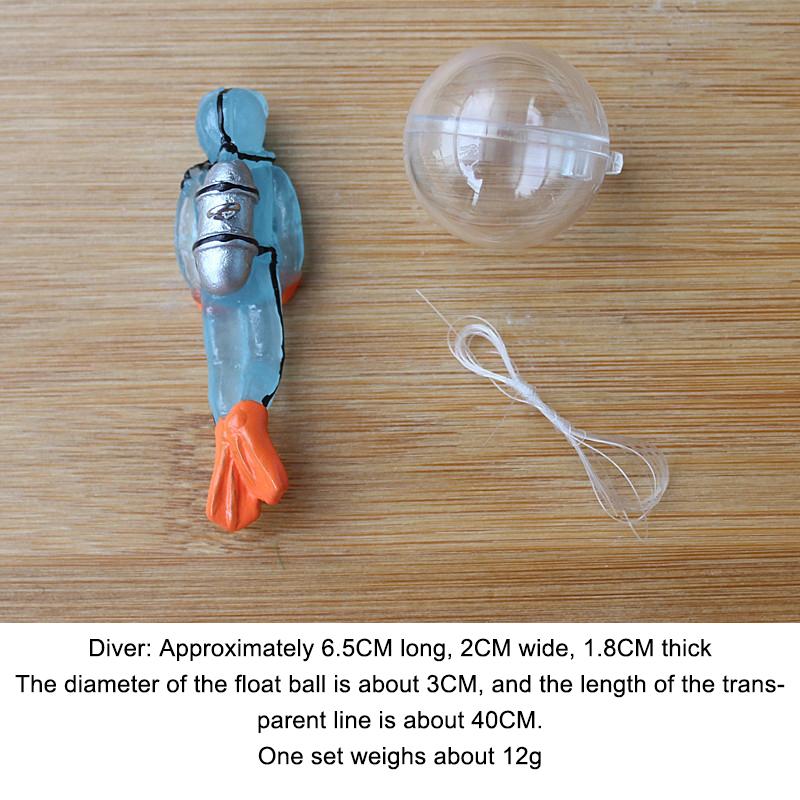 

Aquarium Decoration Resin Floating Diver Fish Tank Floating Decoration Under The Water Set Underwater World Small Floating Ball 65mm синий