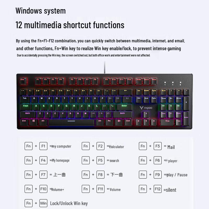 Rapoo V510 RGB Wired Gaming Mechanical Keyboard