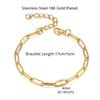 Gold Silver Color Stainless Steel 3mm Paperclip Link Chain Bracelets Neckalce For Women Fashion Party Wedding Jewelry Sets Gifts