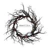 Halloween Black Branch Wreath for Front Door 18 Inch Spooky Gothic Artificial Twig Wreath for Wall Window Halloween Decor