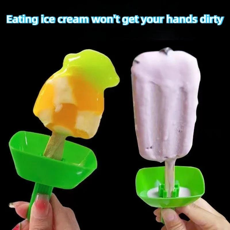 Ice cream stick leak proof ice cream stick stand Ice Cream Bracket Cartoon Style Anti-drip Tray Children Kids Party Necessity