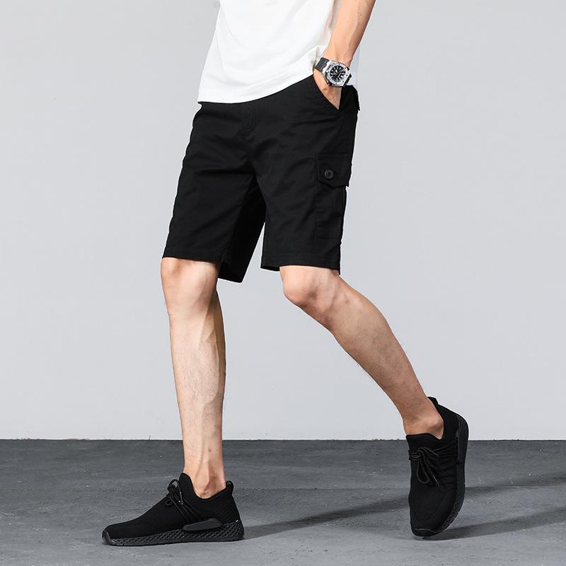 Summer New Loose Straight Leg Men'S Workwear Five Quarter Pants Breathable Men'S Shorts Youth Multi Pocket Shorts