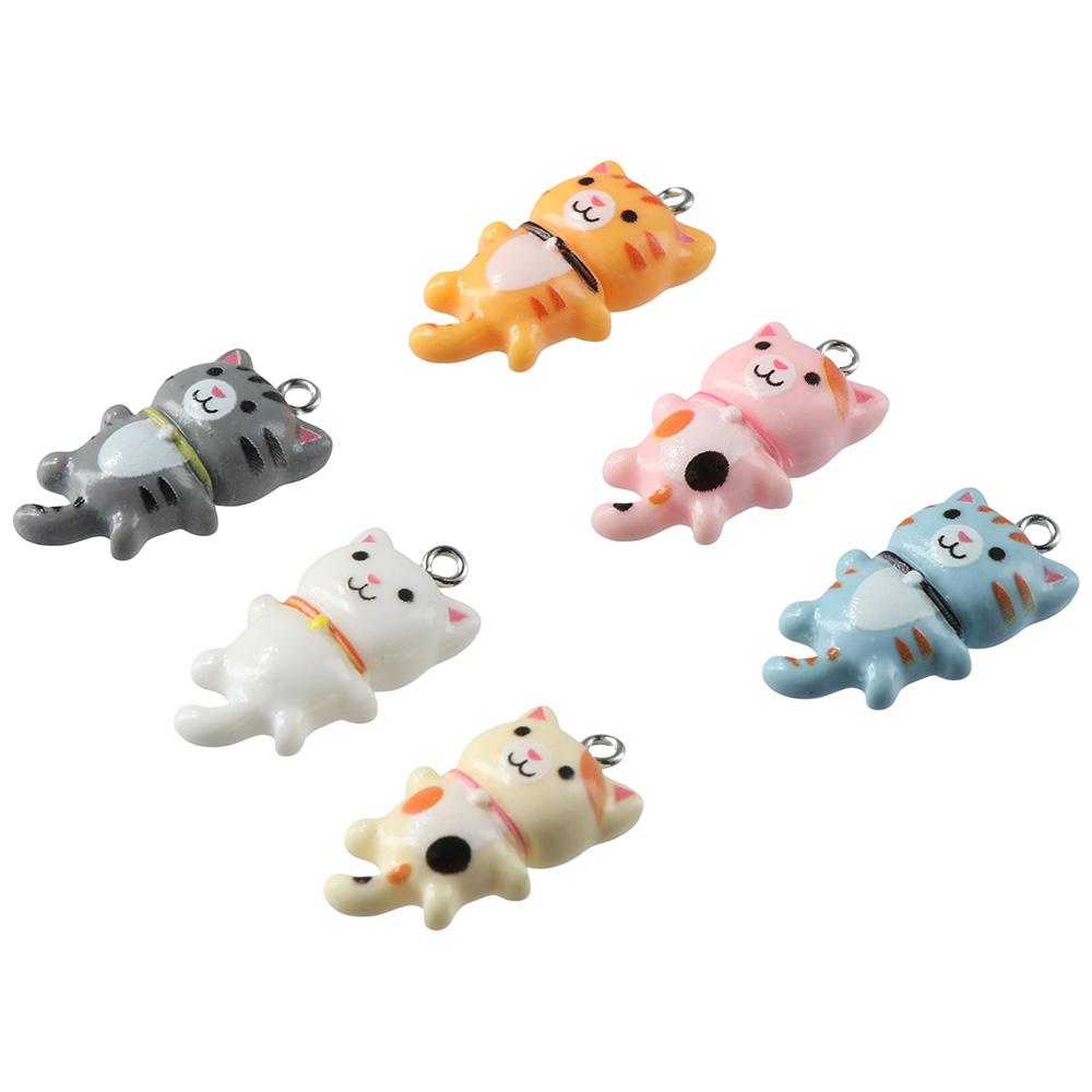 Resin Cute Resin Cat Pendant Cat Charm Charms Pendant Pendant Amulet  Decorative Accessories
