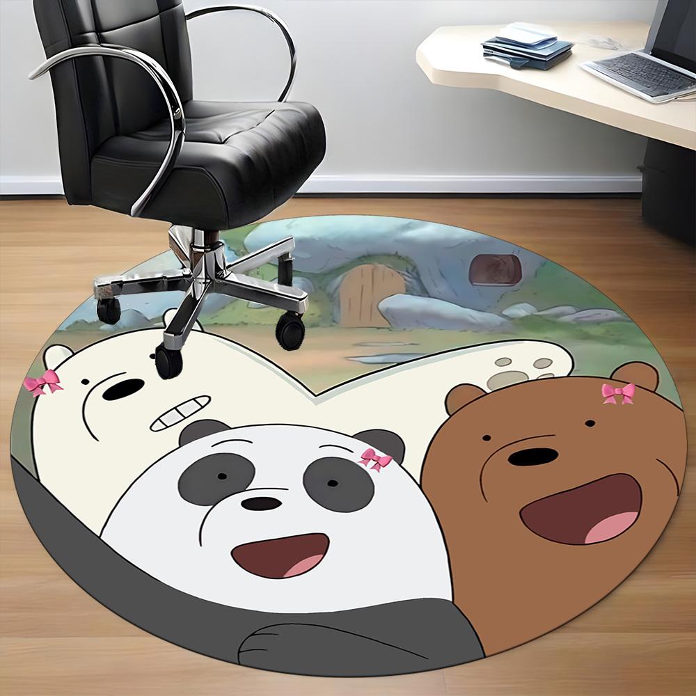 1pc We Bare Bears Office Round Area Rug, Under Office Chairs Bedroom Living Room Home Decor  a1022218