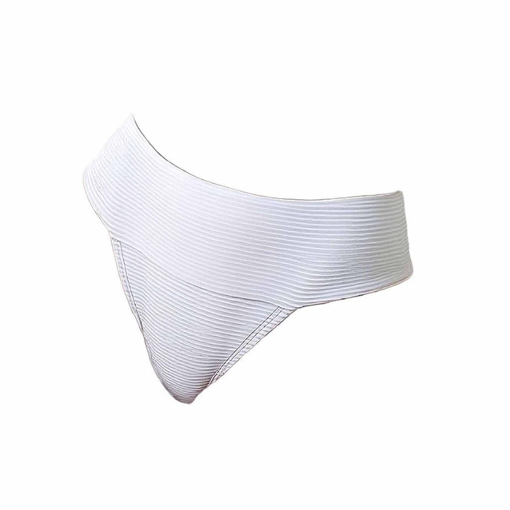 Women Swimsuit Bottom Ribbed Mid Rise Bikini Brief Moderate Coverage Stretch Swimwear Separate