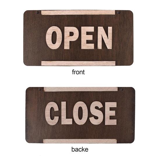 Wooden open/Close Sign Board Office Company Shops Mall Restaurant Bank Signage Business (WOODEN)