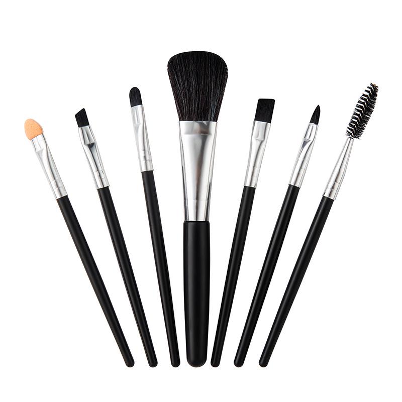 7-Piece Portable Makeup Brush Set: Blush, Eyeshadow, Lip, Eyelash Brushes In Stock