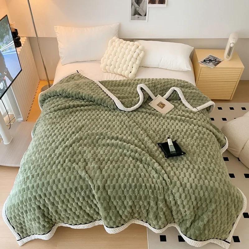 Coral Velvet Autumn Winter Blanket Sofa Air Conditioning Single Double Soft Flannel Fleece Blankets for Warm Sleeping Quilt