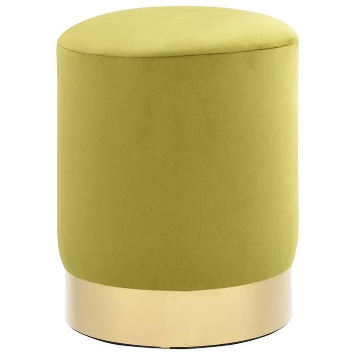 Tabouret - vidaXL - Vert foncé et doré - Velours - 26,5 x 38 cm - Design élégant