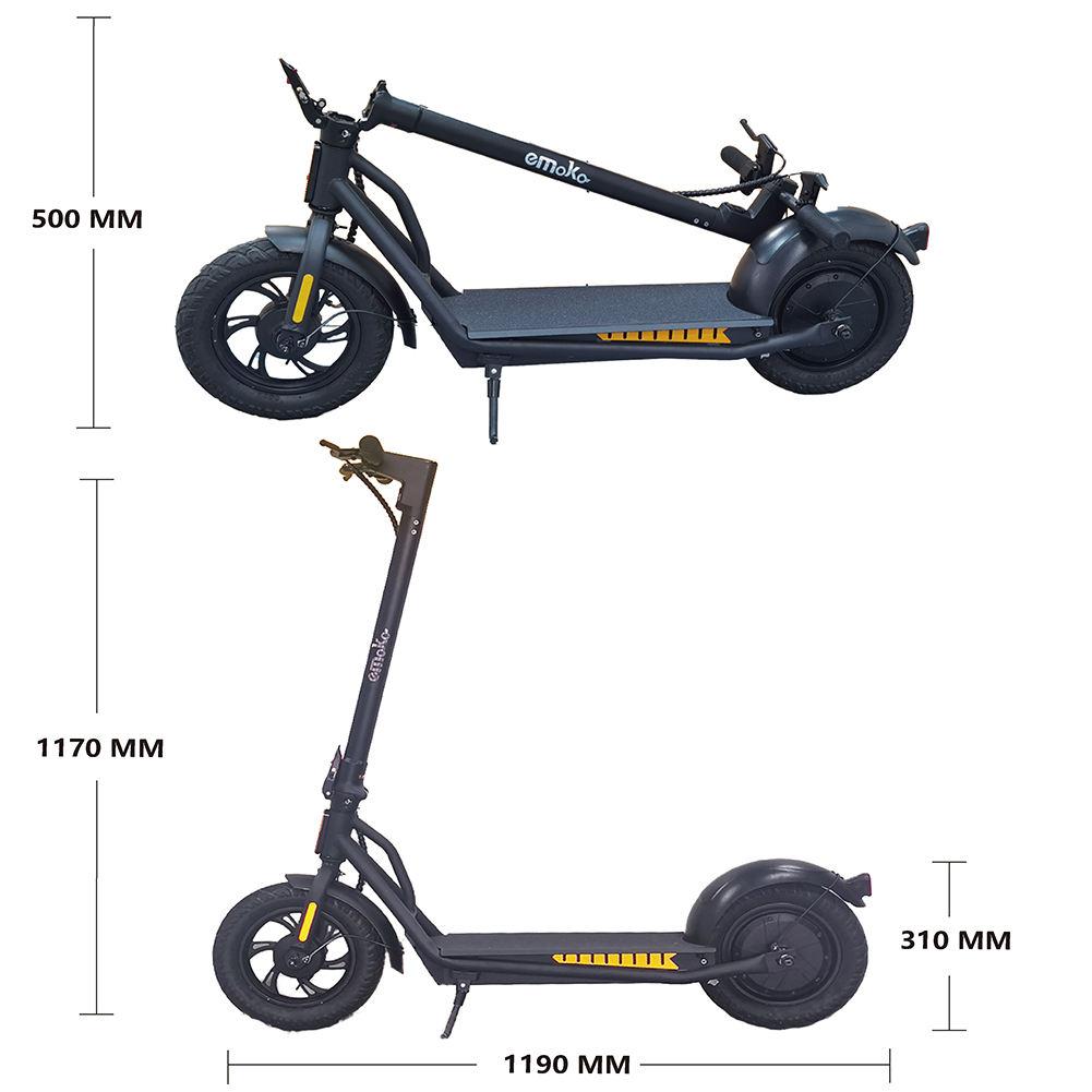 Emoko A19 12 inch Folding Electric Scooter 800W Front Motor 15ah 48v Battery LED Light 35 km Maximum Speed Sensor Male Female