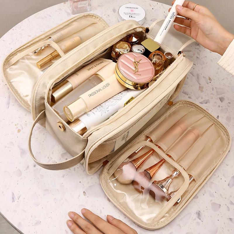 Damen Reise Kosmetiktasche Wasserdichte Make-up Aufbewahrungstaschen Organizer Große Kapazität Kosmetik Toilettenartikel Tasche Waschbare Hautpflege Tasche