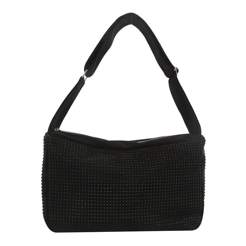 Fashionable Trendy Shiny Rhinestone Tote Bag For Women Elegant Shoulder Crossbody Handbag