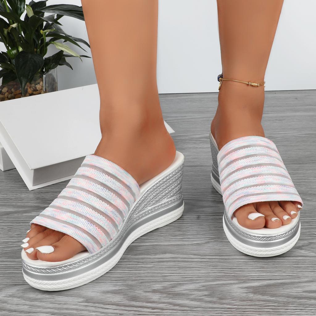 Sandals Summer New Women Slippers Wedges Platform Beach Flip Flops Trend High Heels Ladies Shoes Pumps Thick Slides Mujer