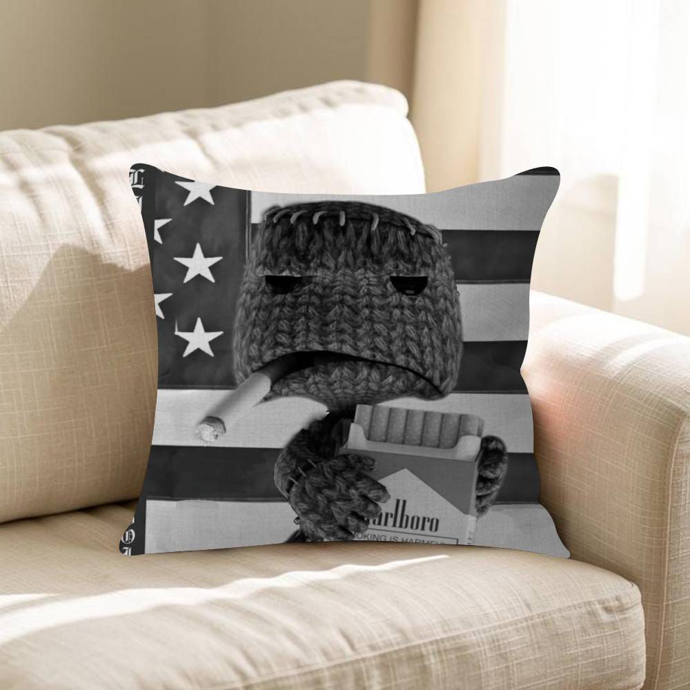 Funny LBP Sackboy Pillow Cushion Cover Pillowcase Living Room Sofa Home Decor Customized