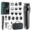 Men's 5-in-1 Professional Electric Hair Trimmer LCD Hair Clipper Shaver Rechargeable Body and Nose Hair Trimmer Set