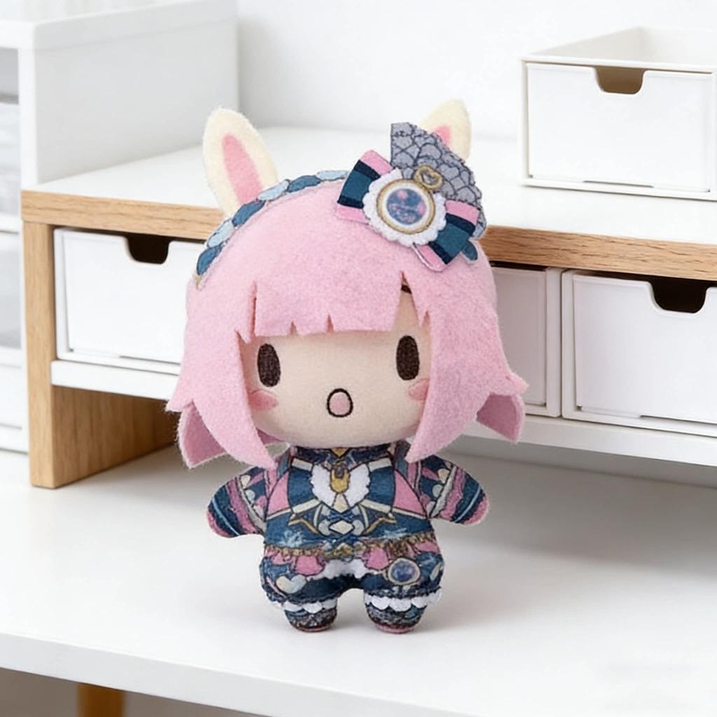 Neuer Originaler Hatsune Miku Plüsch Schlüsselanhänger Project Sekai Colorful Stage Pjsk Nesoberi Hasenohr Dienstmädchen Anime Anhänger Hängend Anime