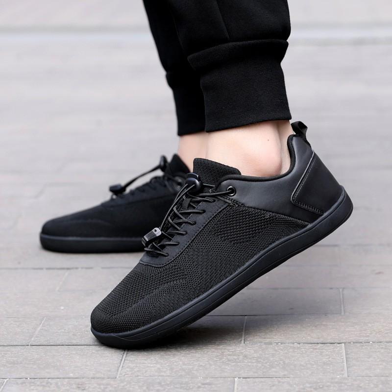 Barefoot Style Minimalist Mesh Sneakers Men Women - Breathable Elastic Lace Low-Top Outdoor Walking Shoes
