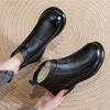 Leather Cotton Shoes Women's Winter Flat Wool Bootie Women's Velvet Warm Boots Soft-soled Non-slip Middle-aged and Elderly Ankle