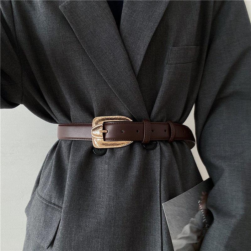 Black Versatile Waist Belt For Women Summer Fashion Essential Accessory Coats For