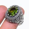 Inele din Argint Sterling 925 Lucrate Manual cu Piatră Prețioasă Peridot Natural Mărimea 9 AR-16846