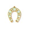 2 PCs West Cowboy Pendants Enamel Luck Horseshoe Clear Rhinestone 304 Stainless Steel 18K Gold Plated Charms DIY 3.5cm x 2.8cm