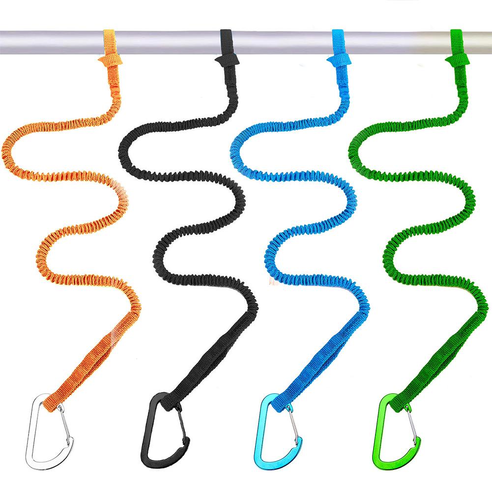 4~1PCS Kayak Paddle Leash Adjustable Stretchable Strap Prevent loss Stretchable Coiled Lanyard Leash for Canoing Fishing Boating