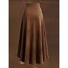 Vintage Western Leather Skirt With Lace Patchwork For Streetwear Fashion