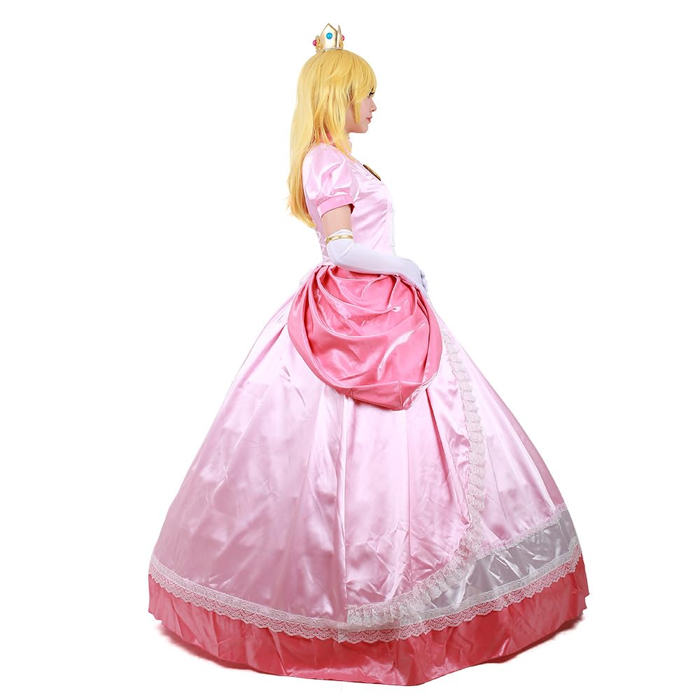 Miccostumes Costume Princess Cosplay Outfit Pink Dress Luxury with Crown Women's (M)