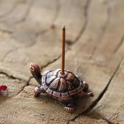 2/1 Stück Mini Metall Schildkrötenform Räucherstäbchen Meditation Buddha Sandelholzstäbchenhalter Lustige Tier Räucherstäbchenhalter Heimdeko