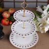Cake Display Stand Reusable 3 Parts Zinc Alloy Multipurpose Sweets Tray Rack for Wedding