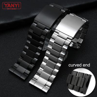 Paslanmaz Çelik Bilezik dizel DZ4318 DZ4323 DZ4283 DZ4309 26mm saat kayışı kavisli uç katı metal kordonlu saat çelik kayış