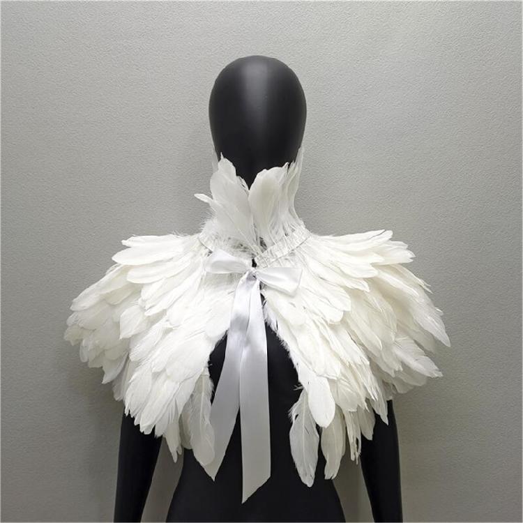 Mantello con Piume a Tema per Feste di Donne, Abito per Festival Musicali, Sciarpa da Travestimento, Mantello Cosplay