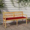 Day and Night - Day and Night Batavia Bench with Red Cushion Solid Teak Wood 150 Cm